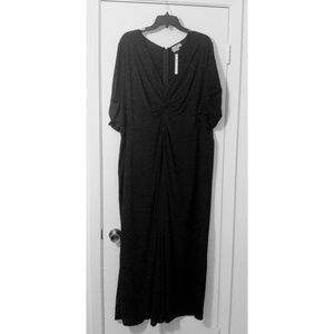 Asos V Neck Wide Leg Gathered Jumpsuit